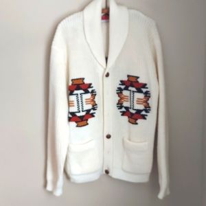 Mens Vintage Miller Aztec Sweater Cardigan Size Xl